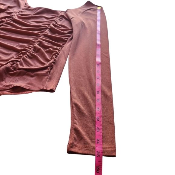 Willow + Root Rose Ruched Square Neck Long Sleeve Bodysuit NWT Size L - Picture 12 of 13